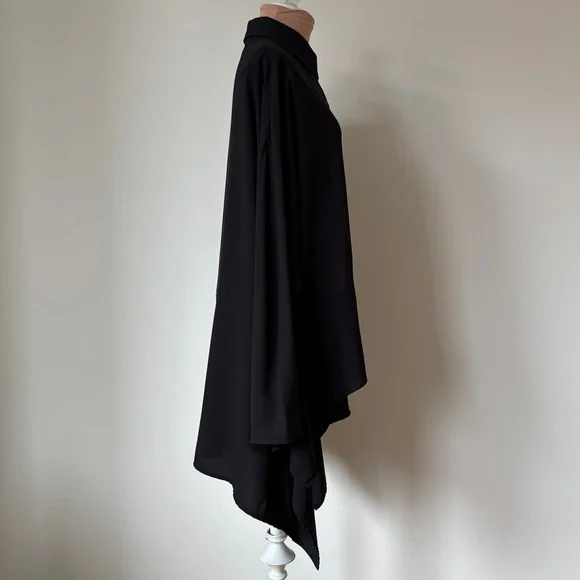 Ivan Grundahl Asymmetrical Hem Draped Button Up Long Sleeve Blouse EUC DK38 US8 - Picture 4 of 8